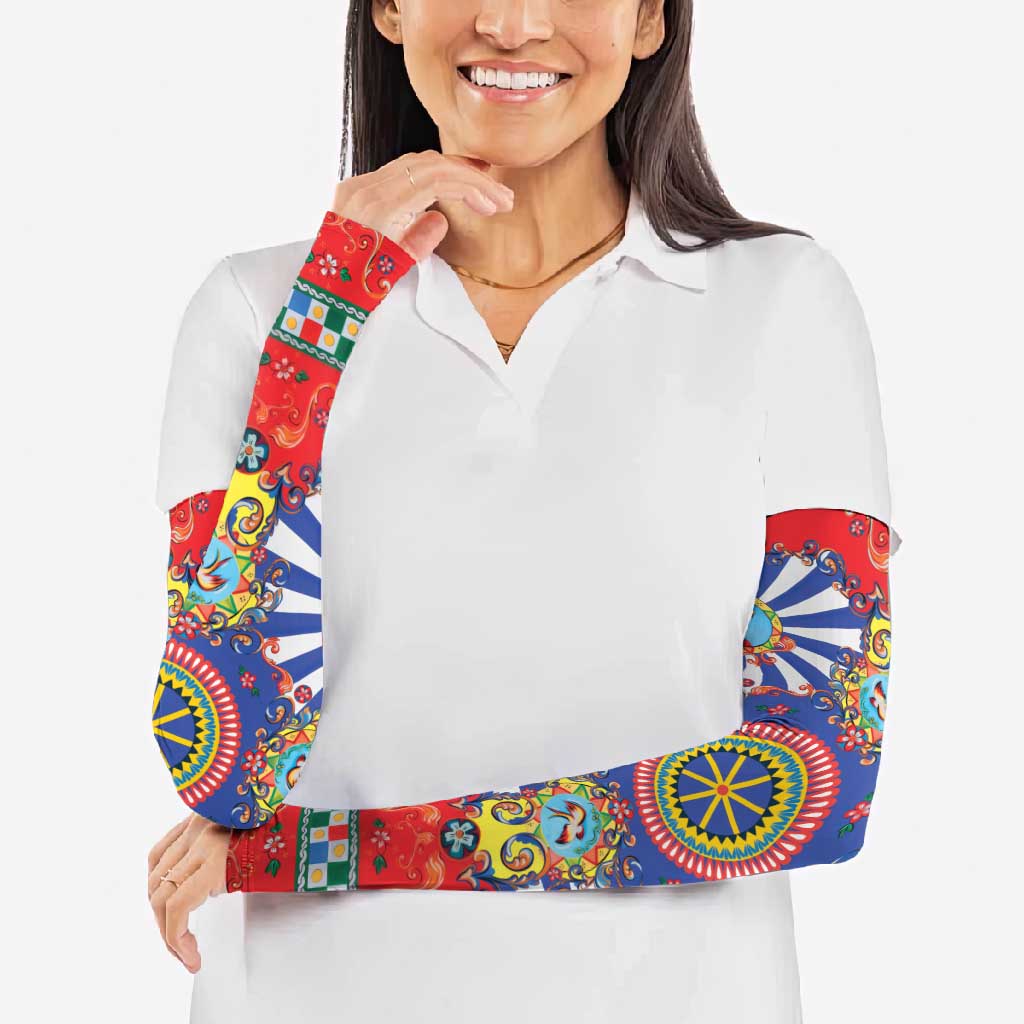 Sicily Italy Carretto Siciliano Arm Sleeves Sicilian Cart Floral Patterns