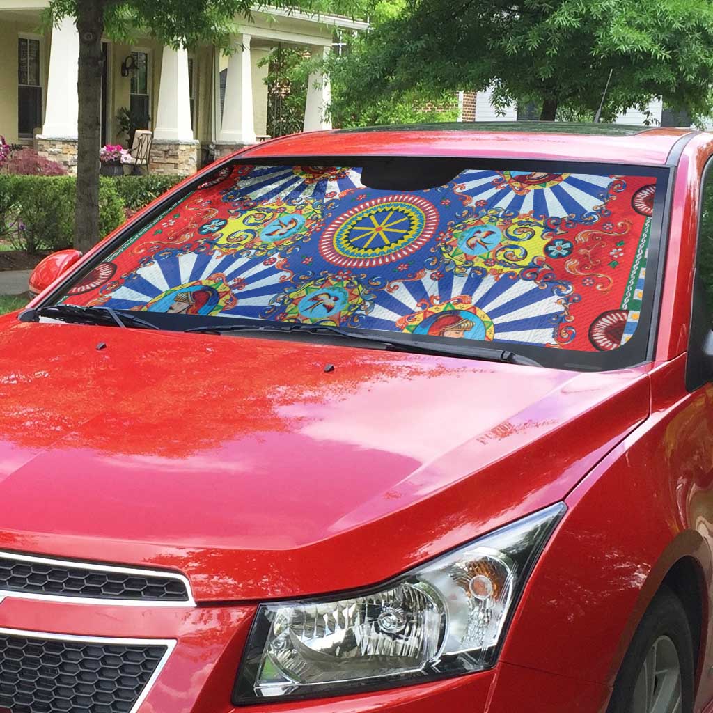 Sicily Italy Carretto Siciliano Auto Sun Shade Sicilian Cart Floral Patterns