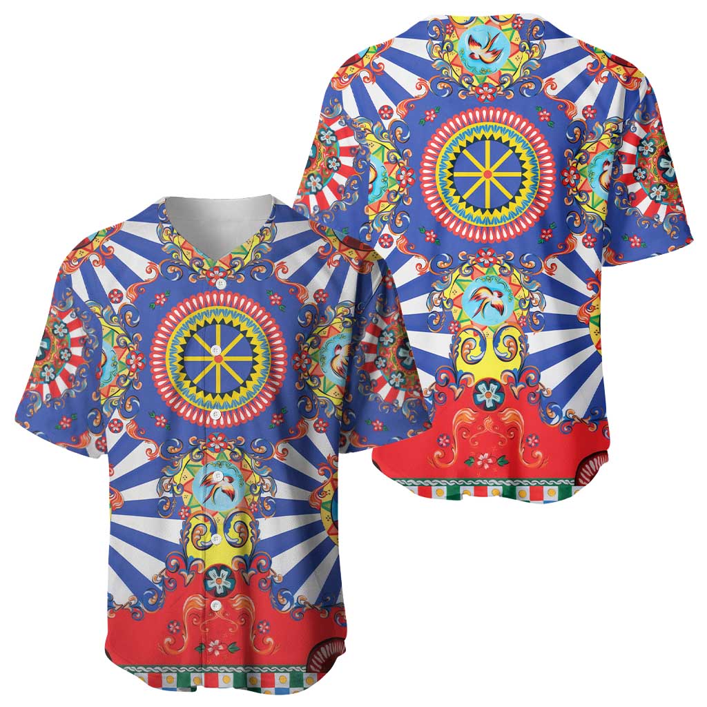 Sicily Italy Carretto Siciliano Baseball Jersey Sicilian Cart Floral Patterns