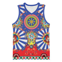Sicily Italy Carretto Siciliano Basketball Jersey Sicilian Cart Floral Patterns