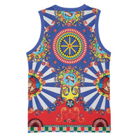 Sicily Italy Carretto Siciliano Basketball Jersey Sicilian Cart Floral Patterns