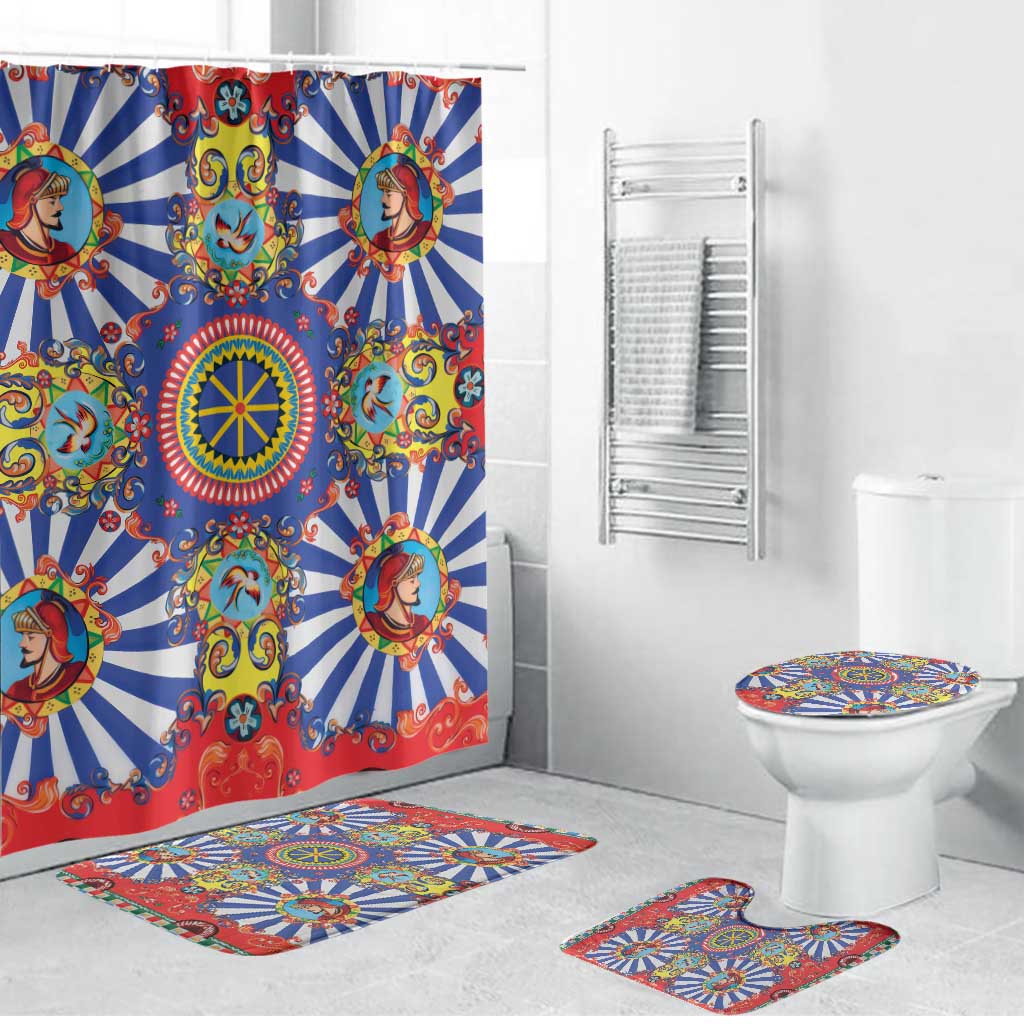Sicily Italy Carretto Siciliano Bathroom Set Sicilian Cart Floral Patterns
