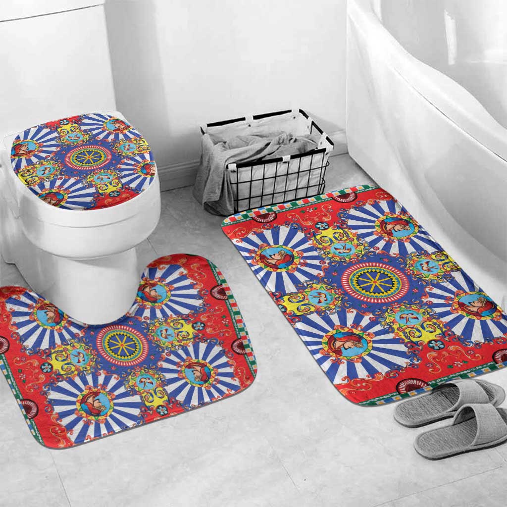 Sicily Italy Carretto Siciliano Bathroom Set Sicilian Cart Floral Patterns