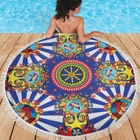 Sicily Italy Carretto Siciliano Beach Blanket Sicilian Cart Floral Patterns