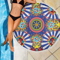Sicily Italy Carretto Siciliano Beach Blanket Sicilian Cart Floral Patterns