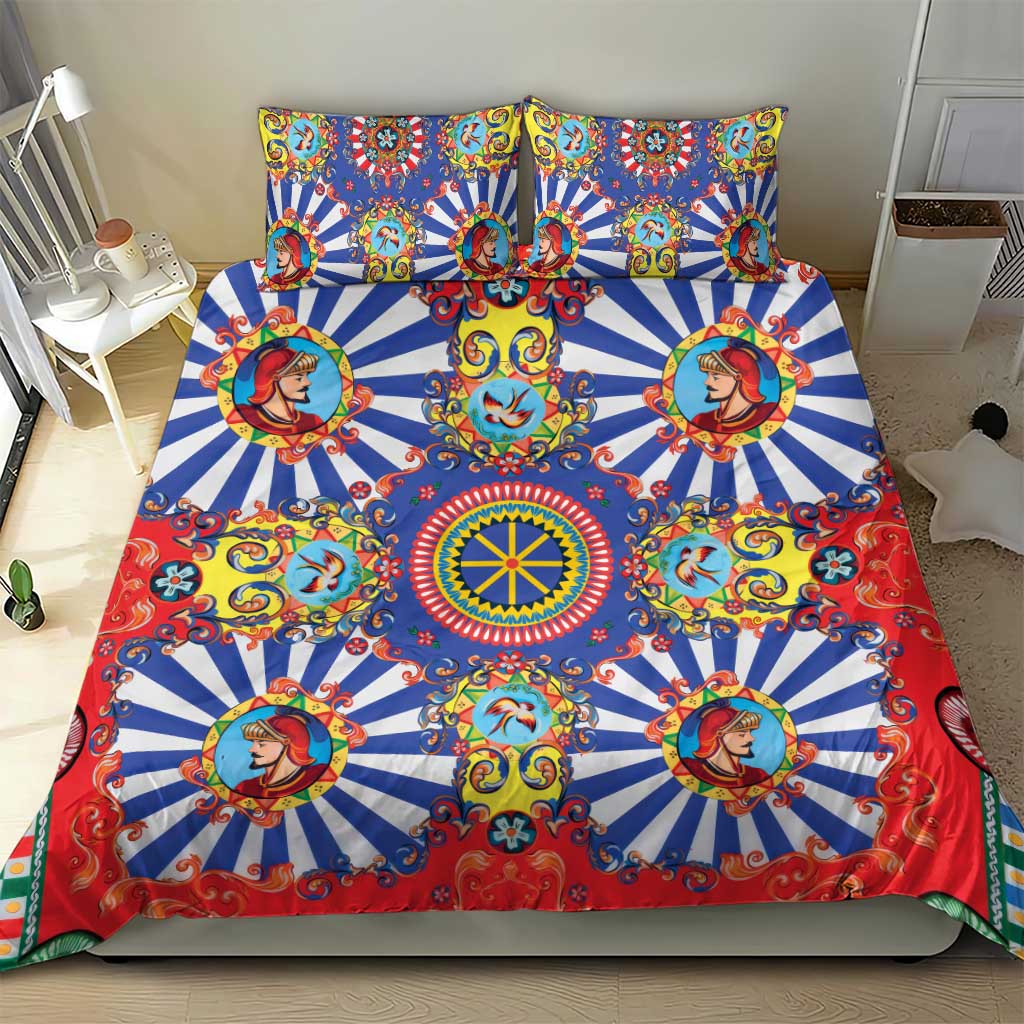 Sicily Italy Carretto Siciliano Bedding Set Sicilian Cart Floral Patterns