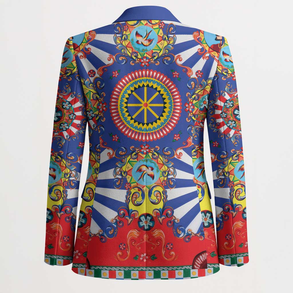 Sicily Italy Carretto Siciliano Blazer Sicilian Cart Floral Patterns