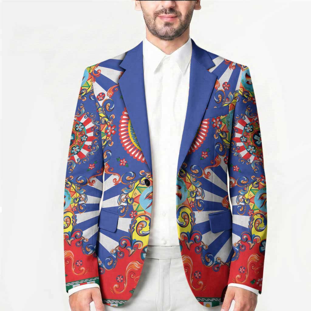 Sicily Italy Carretto Siciliano Blazer Sicilian Cart Floral Patterns