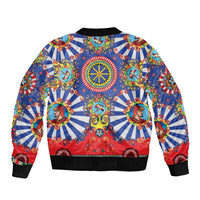 Sicily Italy Carretto Siciliano Bomber Jacket Sicilian Cart Floral Patterns
