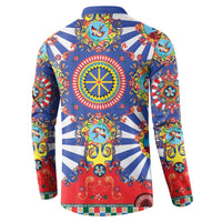 Sicily Italy Carretto Siciliano Button Sweatshirt Sicilian Cart Floral Patterns