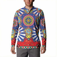 Sicily Italy Carretto Siciliano Button Sweatshirt Sicilian Cart Floral Patterns