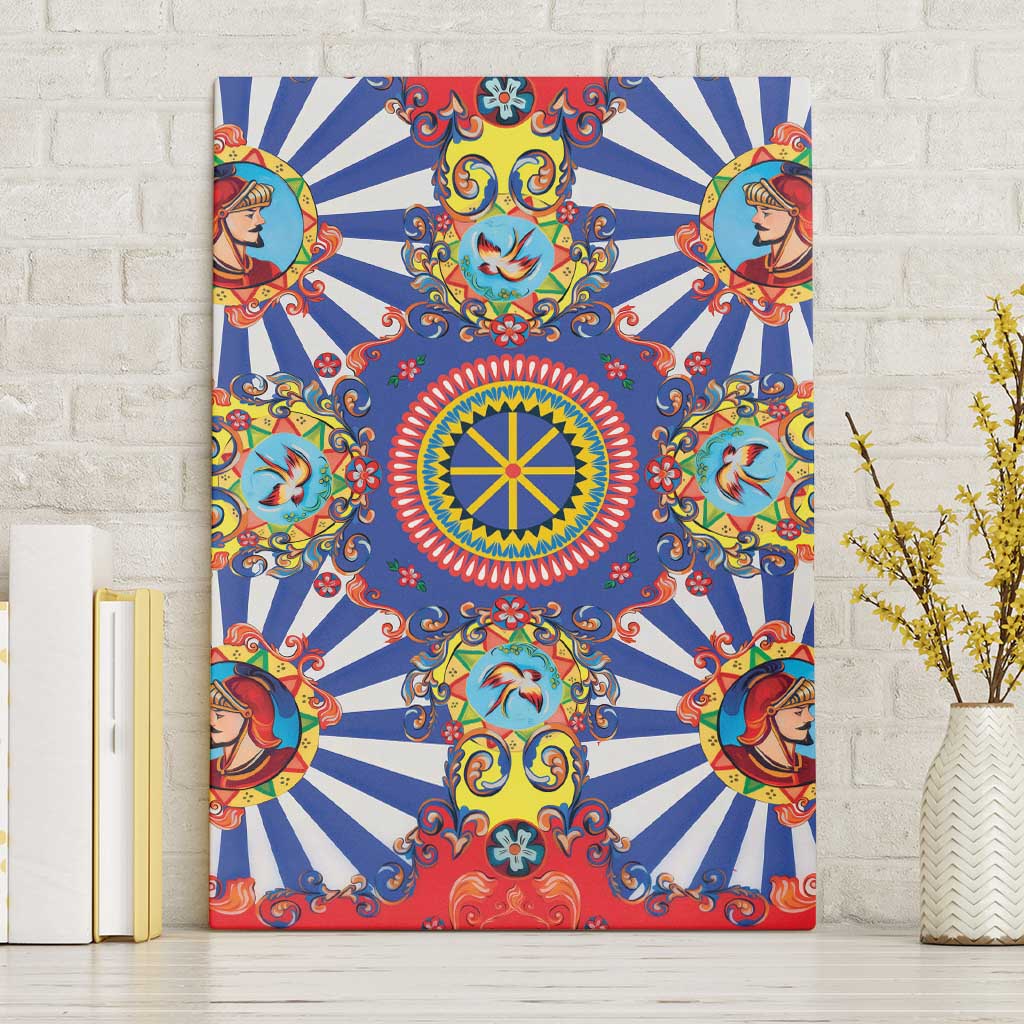 Sicily Italy Carretto Siciliano Canvas Wall Art Sicilian Cart Floral Patterns
