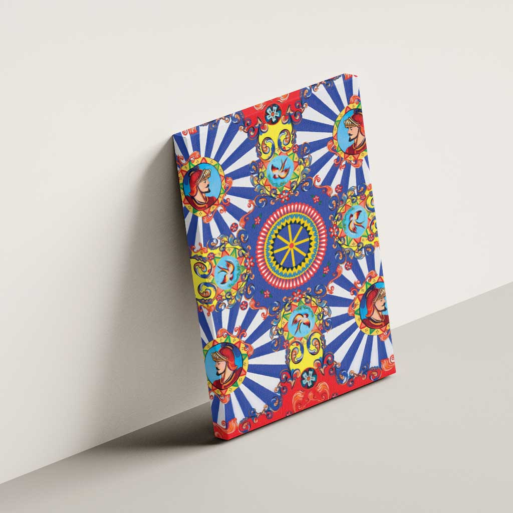 Sicily Italy Carretto Siciliano Canvas Wall Art Sicilian Cart Floral Patterns
