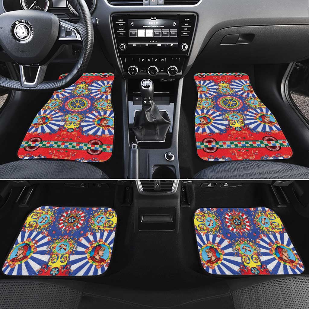 Sicily Italy Carretto Siciliano Car Mats Sicilian Cart Floral Patterns