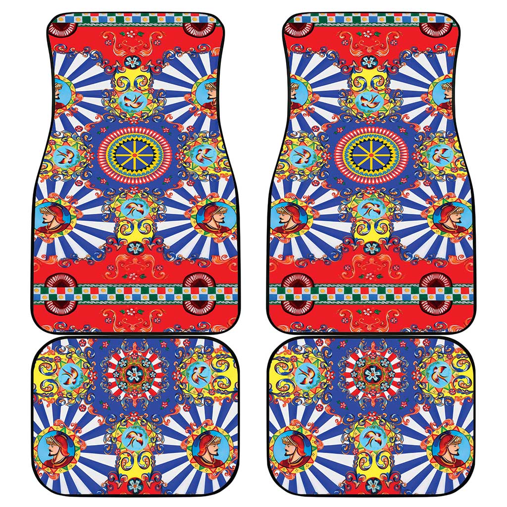 Sicily Italy Carretto Siciliano Car Mats Sicilian Cart Floral Patterns