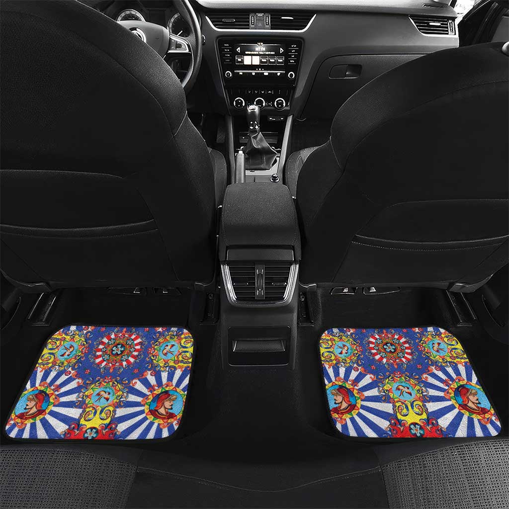 Sicily Italy Carretto Siciliano Car Mats Sicilian Cart Floral Patterns