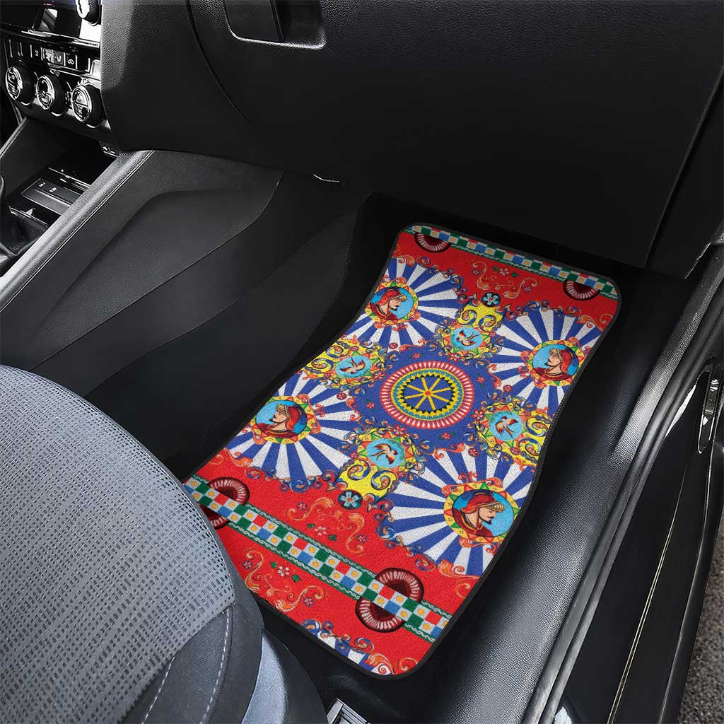 Sicily Italy Carretto Siciliano Car Mats Sicilian Cart Floral Patterns