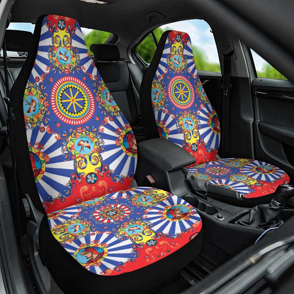 Sicily Italy Carretto Siciliano Car Seat Cover Sicilian Cart Floral Patterns
