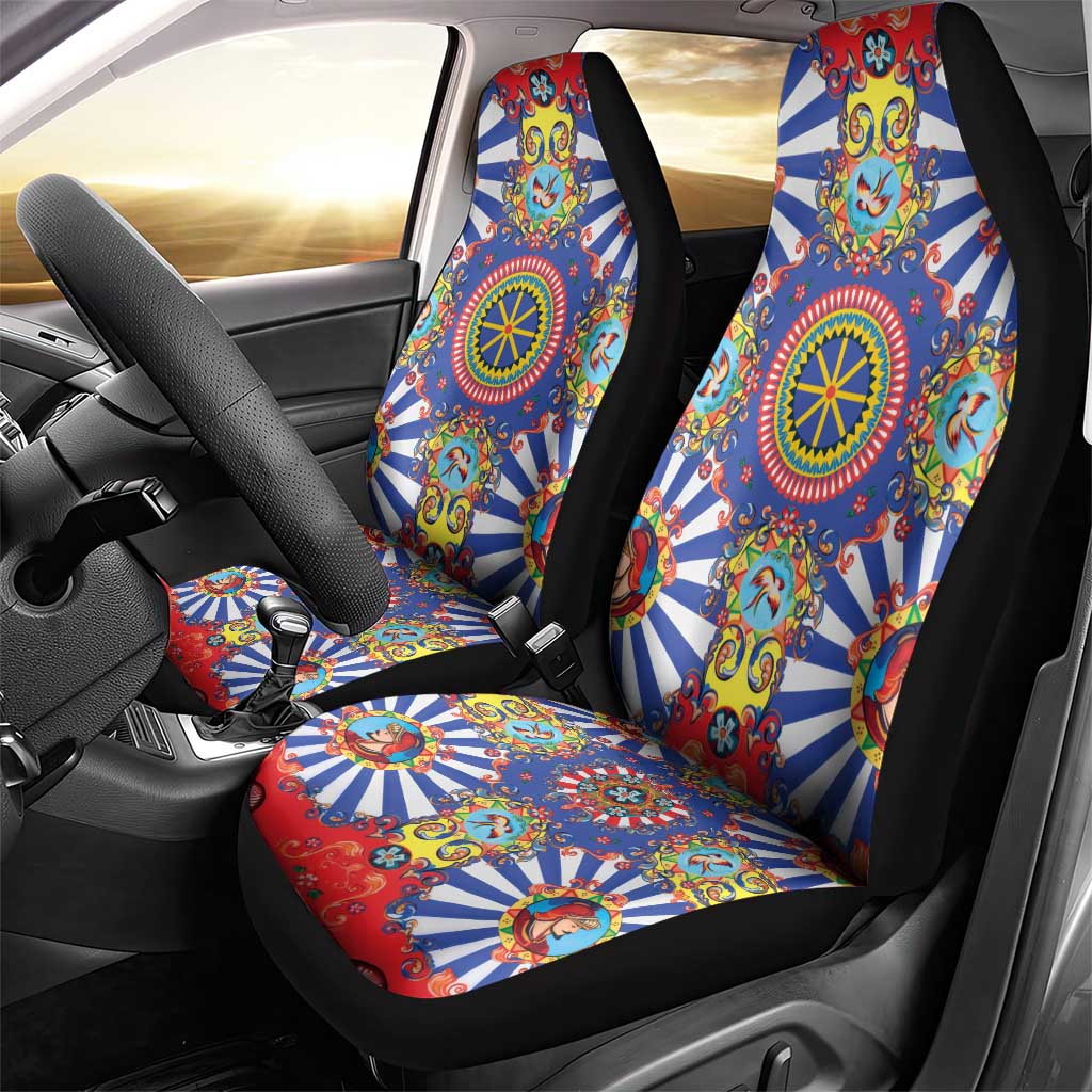 Sicily Italy Carretto Siciliano Car Seat Cover Sicilian Cart Floral Patterns
