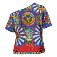 Sicily Italy Carretto Siciliano Cross Shoulder Shirt Sicilian Cart Floral Patterns
