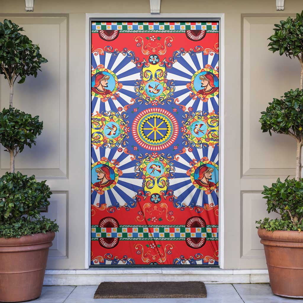 Sicily Italy Carretto Siciliano Door Cover Sicilian Cart Floral Patterns