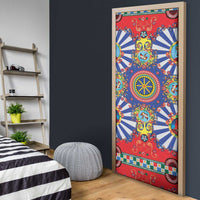 Sicily Italy Carretto Siciliano Door Cover Sicilian Cart Floral Patterns