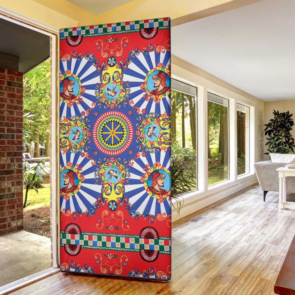 Sicily Italy Carretto Siciliano Door Cover Sicilian Cart Floral Patterns