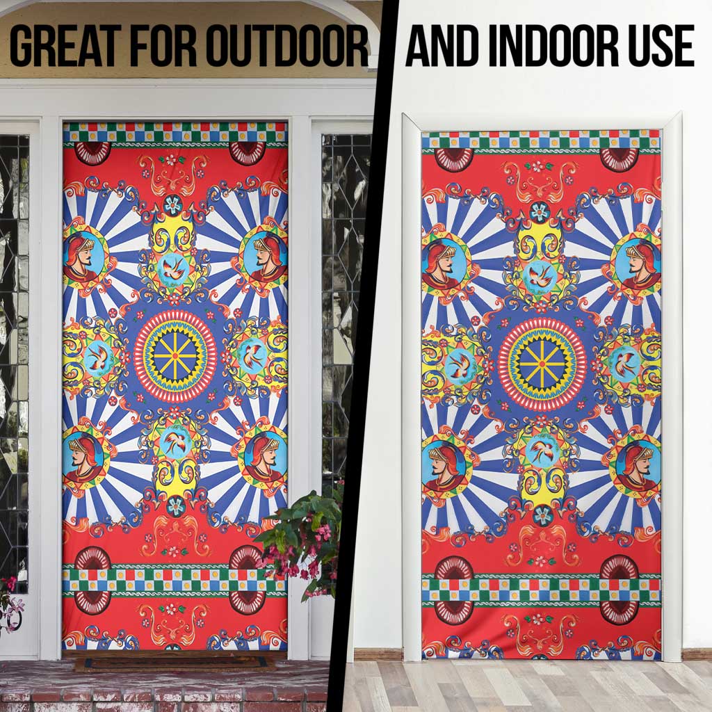 Sicily Italy Carretto Siciliano Door Cover Sicilian Cart Floral Patterns