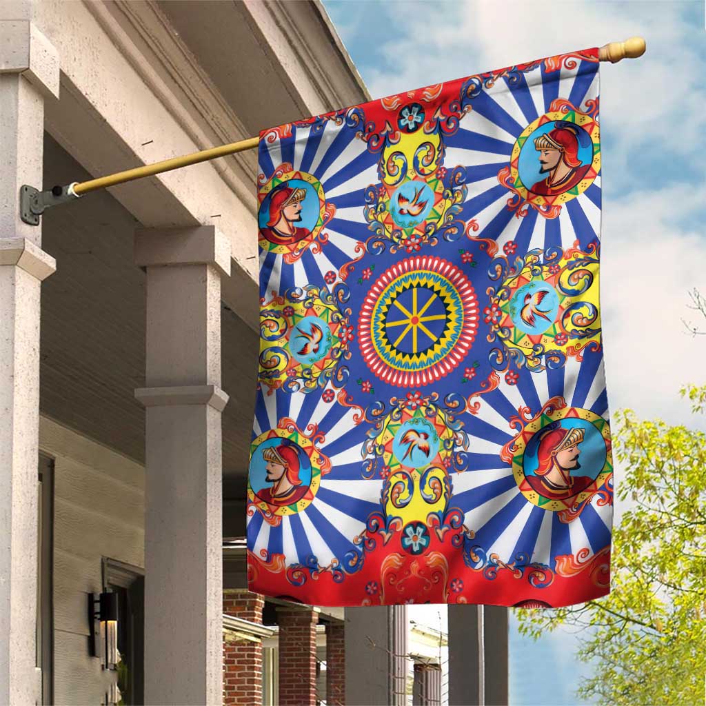 Sicily Italy Carretto Siciliano Garden Flag Sicilian Cart Floral Patterns