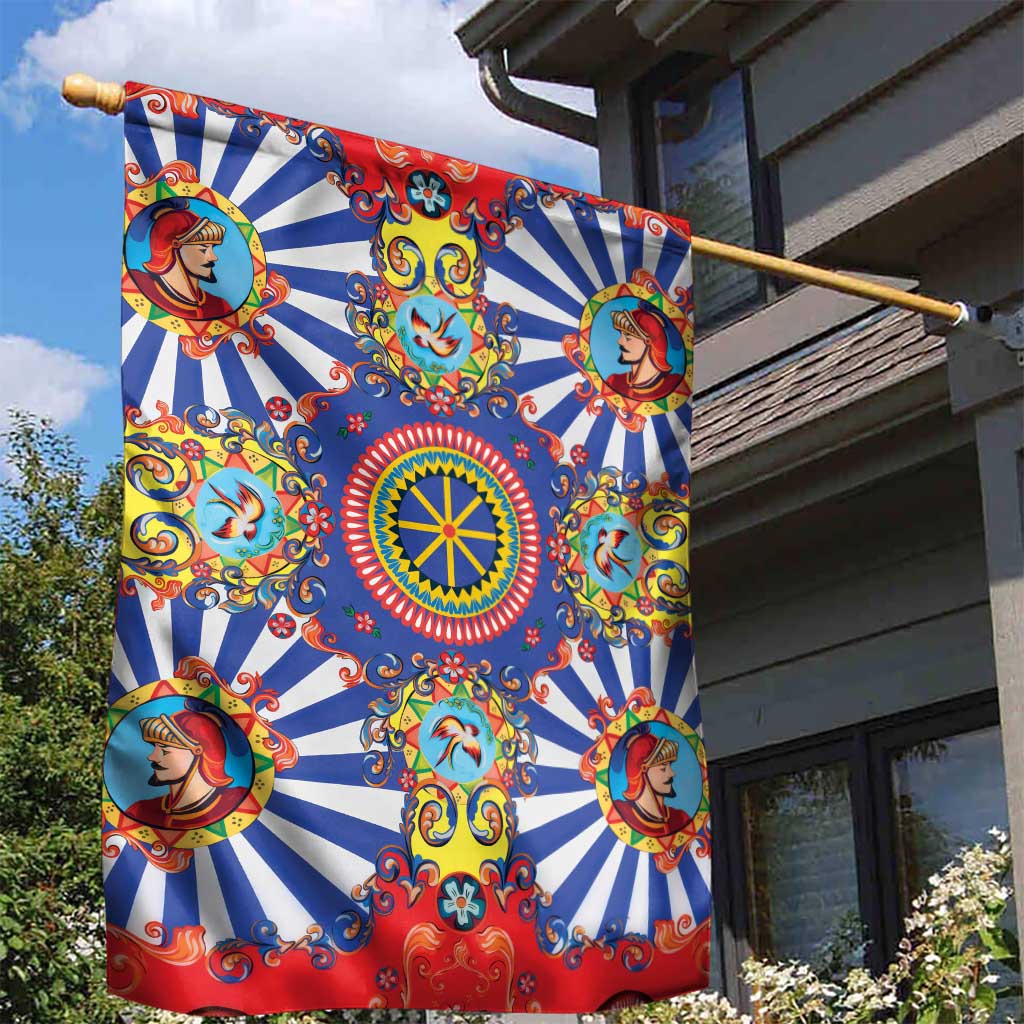 Sicily Italy Carretto Siciliano Garden Flag Sicilian Cart Floral Patterns