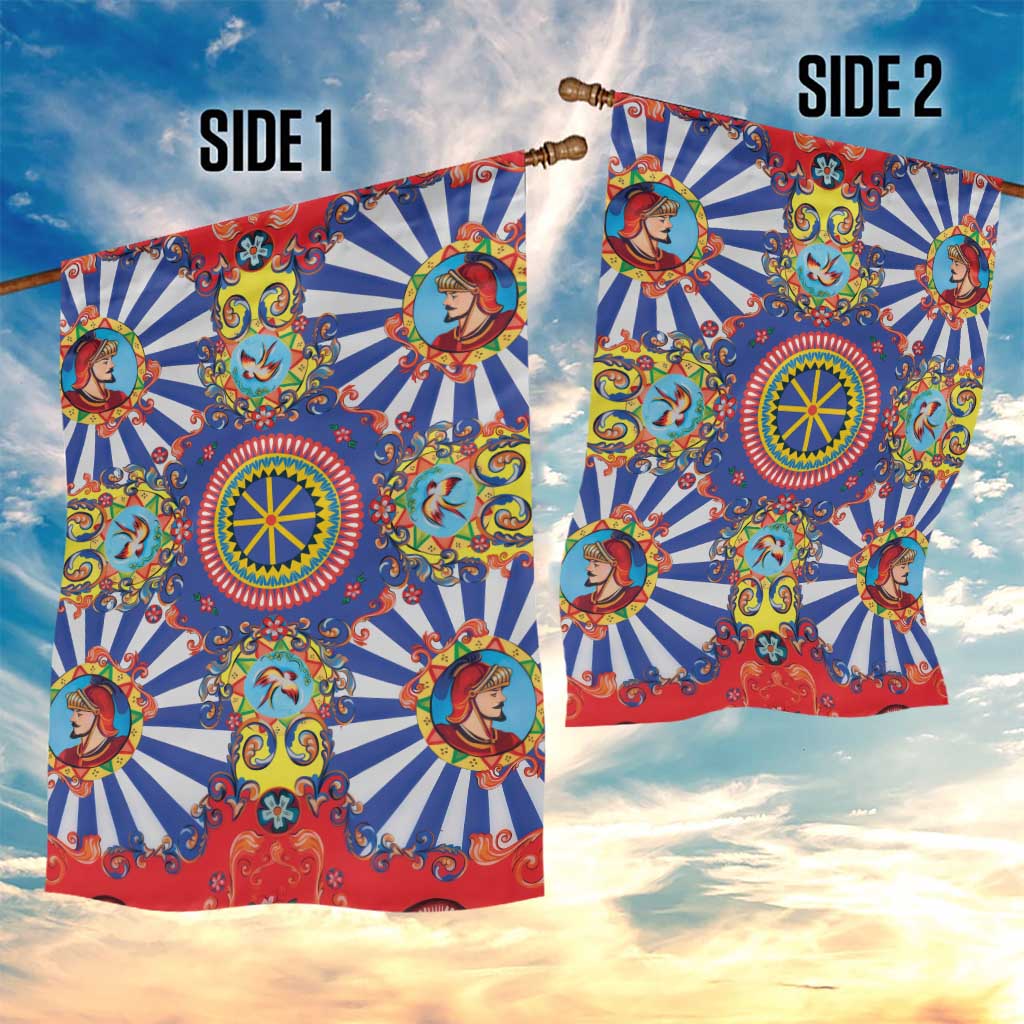 Sicily Italy Carretto Siciliano Garden Flag Sicilian Cart Floral Patterns
