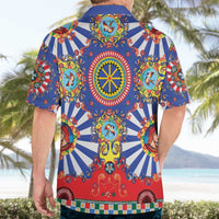 Sicily Italy Carretto Siciliano Hawaiian Shirt Sicilian Cart Floral Patterns