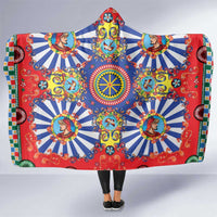 Sicily Italy Carretto Siciliano Hooded Blanket Sicilian Cart Floral Patterns