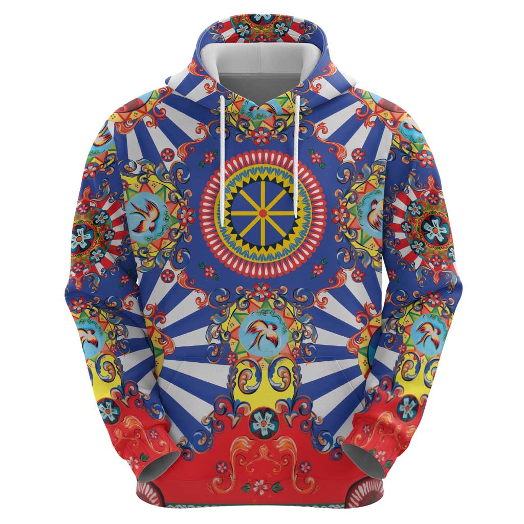 Sicily Italy Carretto Siciliano Hoodie Sicilian Cart Floral Patterns