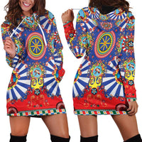 Sicily Italy Carretto Siciliano Hoodie Dress Sicilian Cart Floral Patterns