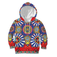 Sicily Italy Carretto Siciliano Kid Hoodie Sicilian Cart Floral Patterns