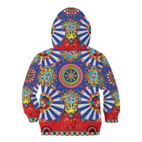 Sicily Italy Carretto Siciliano Kid Hoodie Sicilian Cart Floral Patterns