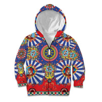 Sicily Italy Carretto Siciliano Kid Hoodie Sicilian Cart Floral Patterns