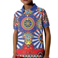 Sicily Italy Carretto Siciliano Kid Polo Shirt Sicilian Cart Floral Patterns