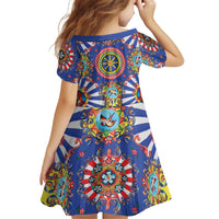 Sicily Italy Carretto Siciliano Kid Short Sleeve Dress Sicilian Cart Floral Patterns