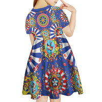 Sicily Italy Carretto Siciliano Kid Short Sleeve Dress Sicilian Cart Floral Patterns