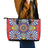 Sicily Italy Carretto Siciliano Leather Tote Bag Sicilian Cart Floral Patterns