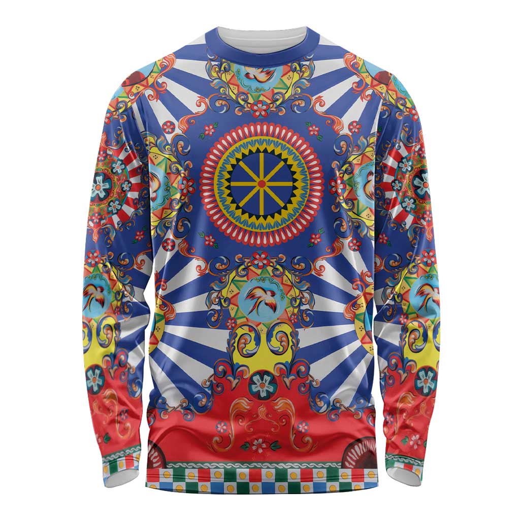 Sicily Italy Carretto Siciliano Long Sleeve Shirt Sicilian Cart Floral Patterns