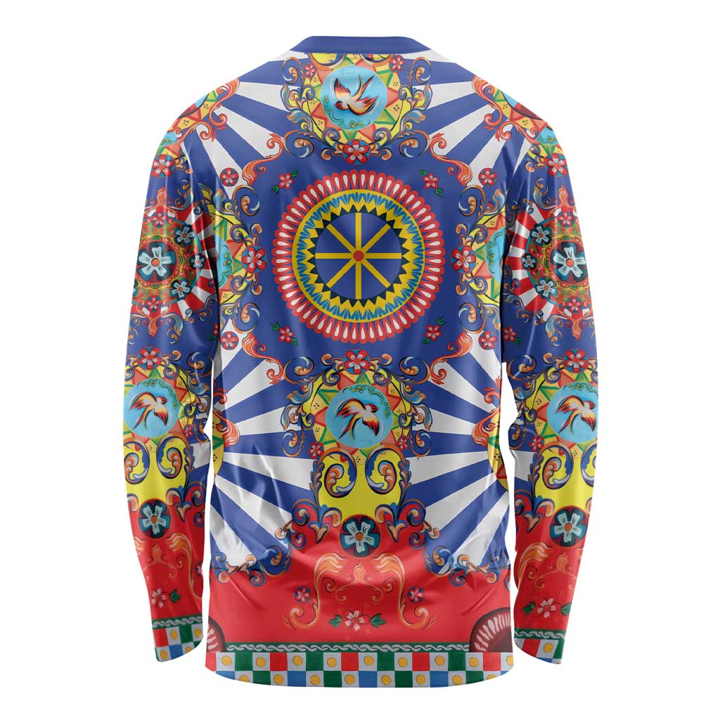Sicily Italy Carretto Siciliano Long Sleeve Shirt Sicilian Cart Floral Patterns