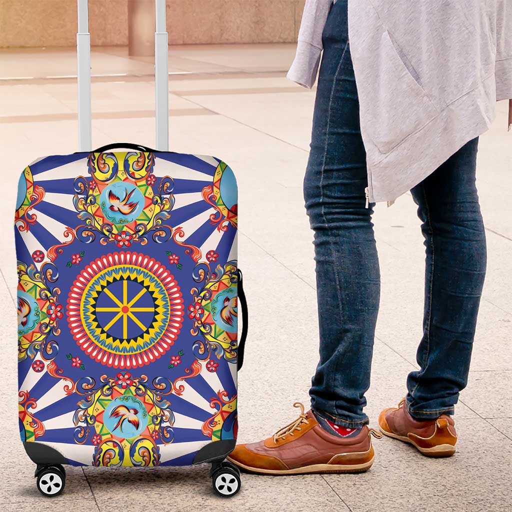 Sicily Italy Carretto Siciliano Luggage Cover Sicilian Cart Floral Patterns