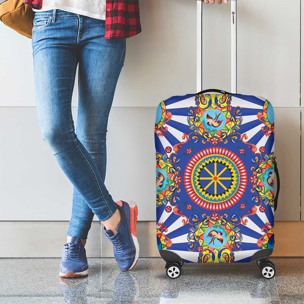 Sicily Italy Carretto Siciliano Luggage Cover Sicilian Cart Floral Patterns