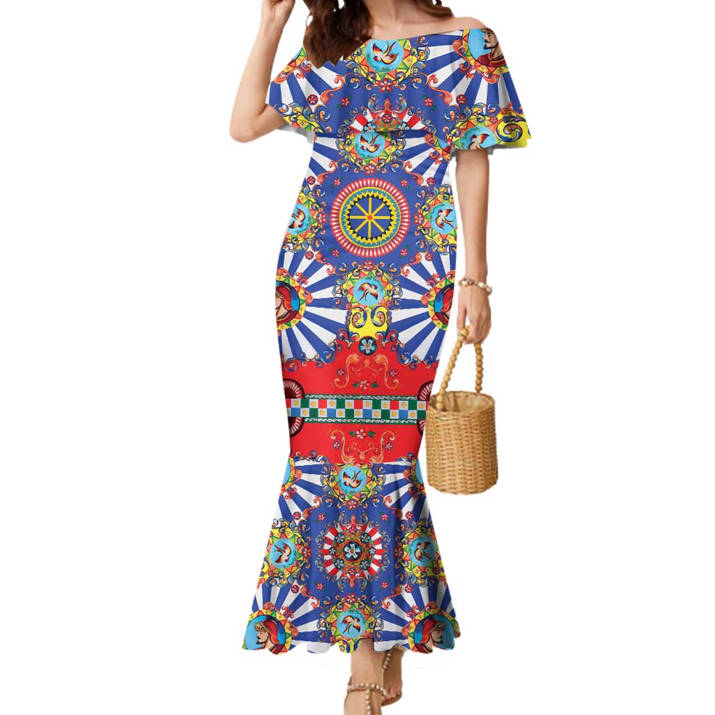 Sicily Italy Carretto Siciliano Mermaid Dress Sicilian Cart Floral Patterns