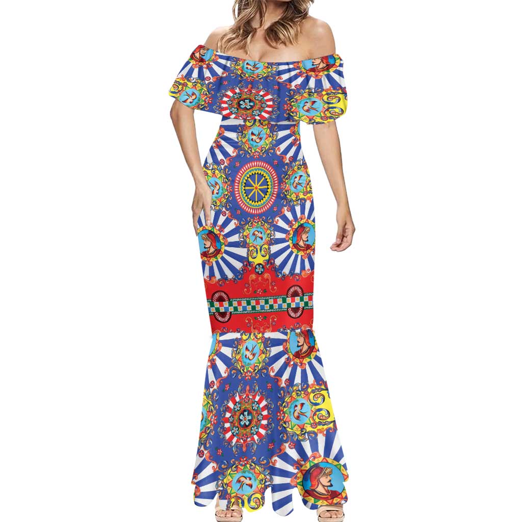 Sicily Italy Carretto Siciliano Mermaid Dress Sicilian Cart Floral Patterns