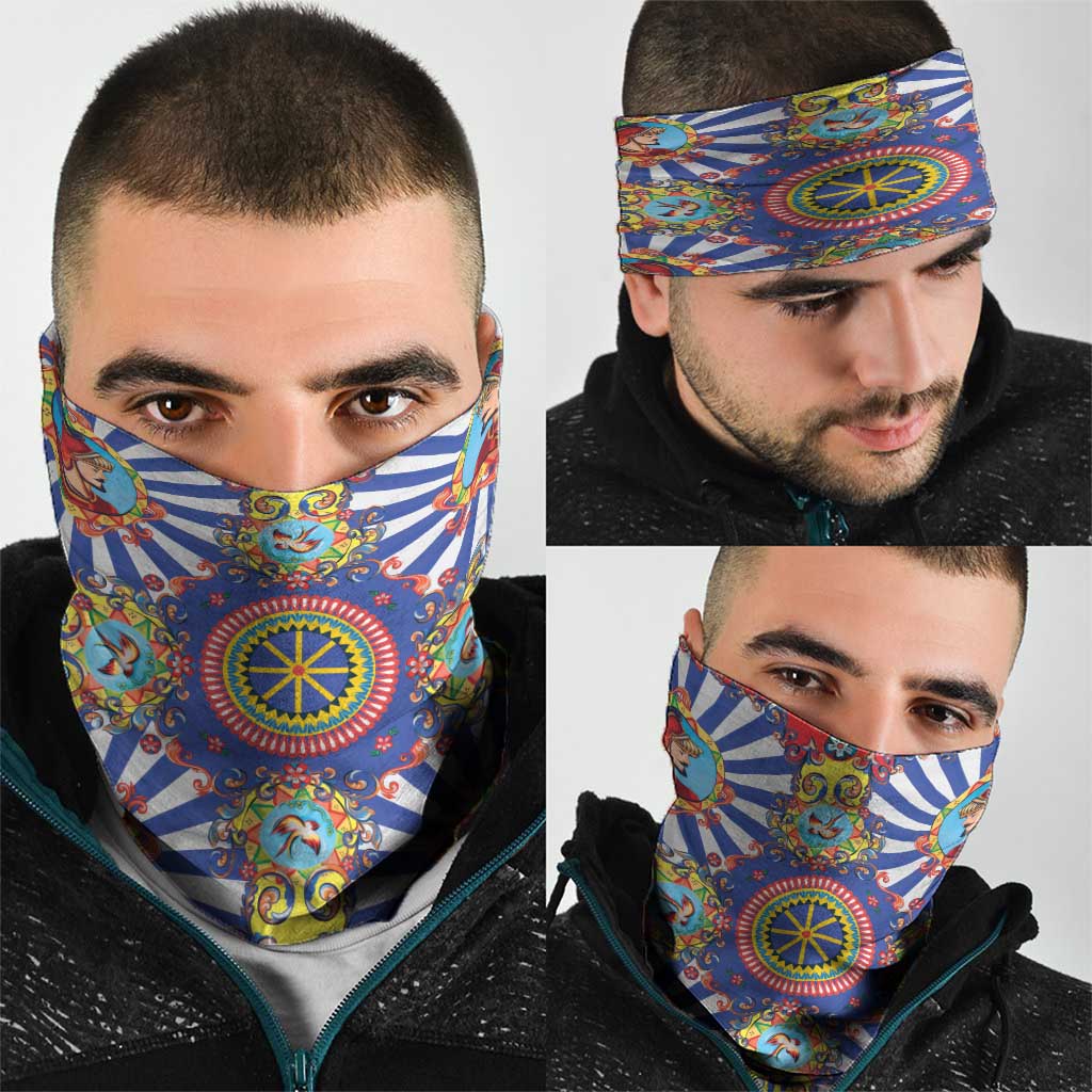 Sicily Italy Carretto Siciliano Neck Gaiter Sicilian Cart Floral Patterns