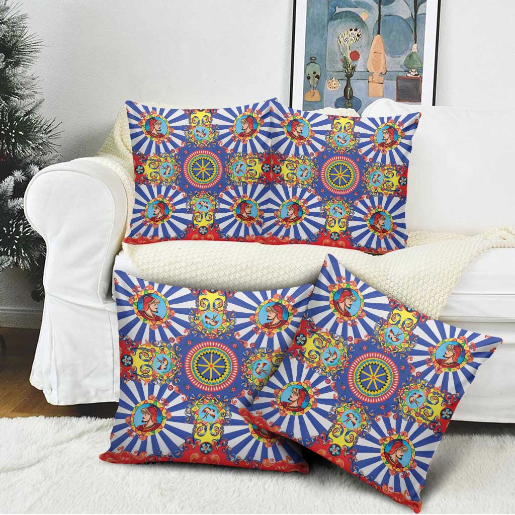 Sicily Italy Carretto Siciliano Pillow Cover Sicilian Cart Floral Patterns